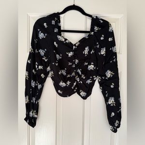 Black Floral Top